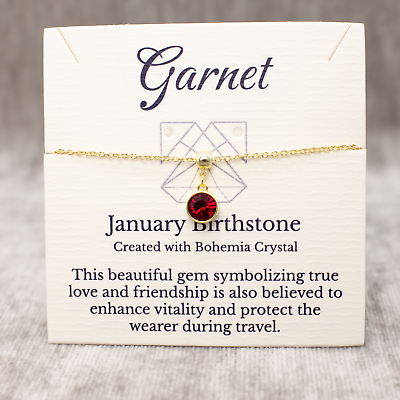 #ad Gold January Birthstone Bracelet Dark Red Bohemian Crystal Adjustable Chain $17.49