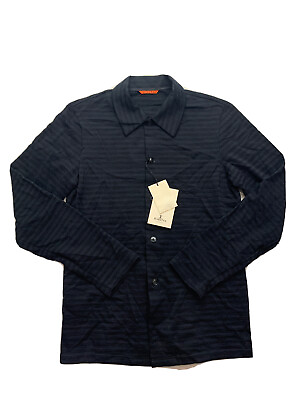 #ad Barena Venezia Mens Blue Striped Long Sleeve Roncola Cardigan Wool Small NWT $200.00
