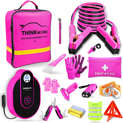 #ad Car Emergency Kit for Teen Girl and Lady#x27;S Gifts Pink Emergency Roadside Assist $117.34