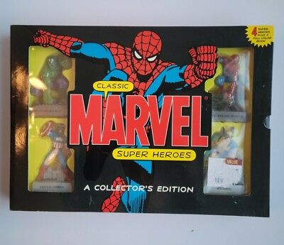 #ad 2005 Classic Marvel Super Heroes Collector#x27;s Edition Spider Man 4 Figures Book $24.99