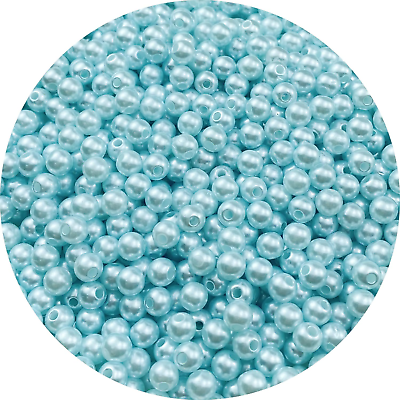 #ad 1000Pcs Pearl Beads for Crafts 6Mm Resin Pearl for Jewelry Making round Bulk Pea $8.99