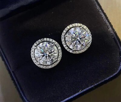 #ad 10 Ctw GRA Certified Moissanite Stud Earrings for Women Genuine 925 Silver DVVS1 $269.99