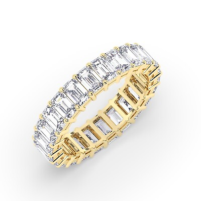 #ad E VS Lab Grown Emerald Cut Diamond Full Eternity Ring in 18K Yellow Gold $1185.60