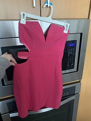 #ad Revolve NBD X NAVEN Hot Pink Mini Dress With Cut Out Size XS $39.99