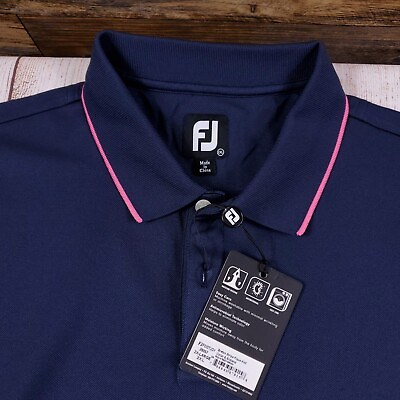 #ad NWT Footjoy Men#x27;s Breton Stripe Stretch Pique Golf Polo Shirt Size XXL $56.11