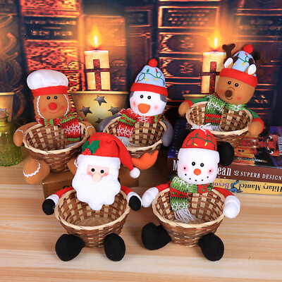 #ad Candy Wicker Baskets Christmas Decorations Xmas Candy Box Snack Storage Basket ） $9.67