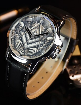 #ad Masonic Freemason Square And Compass Art Unique Novelty Gift Wrist Watch FAST UK GBP 31.94