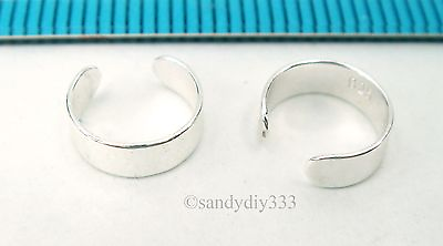 #ad 2x 925 STERLING SILVER CLIP ON ROUND PLAIN RING WRAPPED EAR CUFF EARRINGS #2491 $2.86