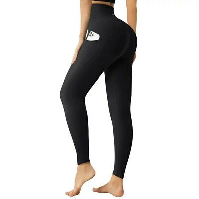 #ad Women#x27;s High Waist Yoga Pants Sports Leggings with 2 side 1 inner Pockets $11.99