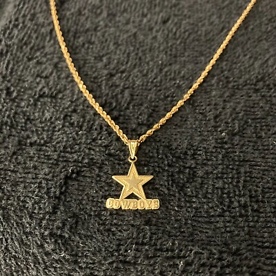 #ad Dallas Cowboys Solid Gold 14k Pendant and a 14k Solid Gold 18quot; Rope Chain Vtg $400.00