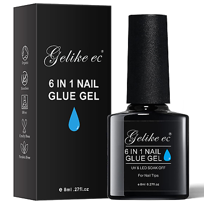#ad Gel Nail Glue UV 6 in 1 Gel Glue for Nail Tips Need UV LightStrong Adhesive f $12.88