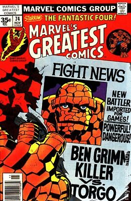 #ad Marvel#x27;s Greatest Comics #74 VG 1977 Stock Image Low Grade $3.00