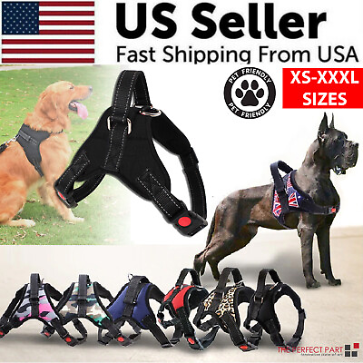 #ad No Pull Dog Pet Harness Adjustable Control Vest Dogs Reflective XS S M Large XXL $6.49