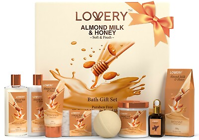 Bath Gift Set Almond Milk and Honey Spa Kit Birthday Gift $39.99