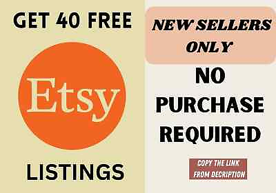 #ad Etsy New Store Promo Get 40 Free Listings No Initial Purchase Start Your Drea $5.99
