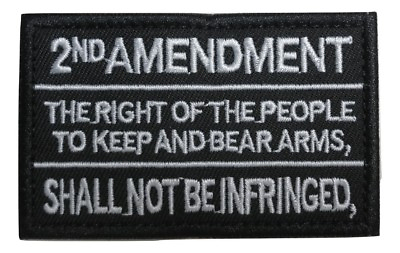 #ad #ad 2nd Amendment Gun Rights Text Embroidered Hook and Loop Tactical Morale Patch $5.99