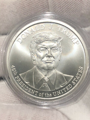 #ad Donald Trump 2020 1 oz .999 Fine Silver BU 45th President Commemorative FOB $35.99