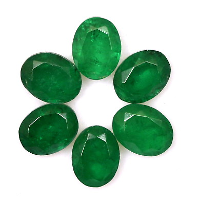 #ad 8x6 mm Emerald Color Doublet Quartz Oval Cut Cts Lot 06 Pcs 8.47 Cts Loose Gems $39.99