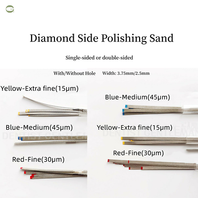 #ad NEW Dental Stainless Steel Polishing Finishing Strip Diamond Side Polishing Sand $45.00