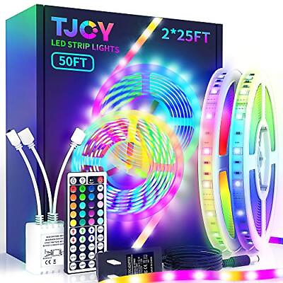 #ad LED Strip Lights with 44 Key Remote 50 ft Multi Color RGB SMD5050 LED Lights... $15.19