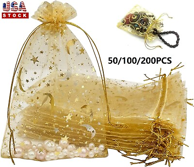 #ad #ad 200PCS Sheer Drawstring Organza Jewelry Pouches Wedding Party Favor Gift Bags US $16.46