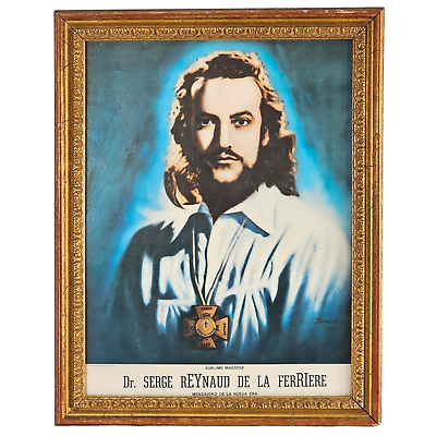 #ad Vintage Dr. Serge Reynaud De La Ferriere Portrait Print Framed 23quot; x 18quot; $250.00