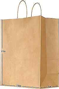 #ad #ad 20Pcs 17 x 13 x 7 Inch Extra Large Kraft Paper Bags Brown Gift Bags Bulk $22.01