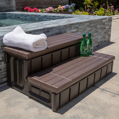 XtremepowerUS 36quot; Universal Resin Spa and Hot Tub Steps Hidden Storage 2 Step $149.95