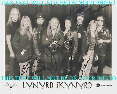 #ad LYNYRD SKYNYRD SIGNED AUTOGRAPH 8X10 RPT PHOTO ALL 7 MEMBERS FREE BIRD $18.99