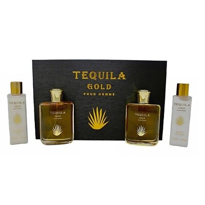 #ad #ad Tequila Gold Pour Homme Gift Set Men EDP Shower Gel Aftershave Body Lotion $46.95
