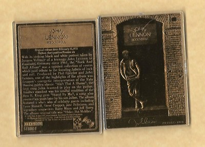 #ad 1995 23 Kt Gold John Lennon Gold Card Beatles Rock N Roll Album Cover NNO PROMO $50.00