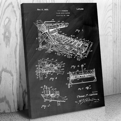 #ad Placer Mining Machine Patent Canvas Print Miner Gift Mechanical Engineer $72.95