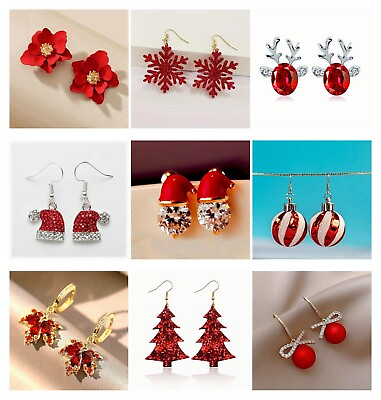 #ad Fashion Earrings Women Red Series Elegant Jewelry Colorful Holiday Gift Trendy $9.98