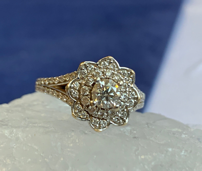 #ad 14K White Gold Disney Diamond Ring 5.99g Fine Jewelry Sz 5.5 Band Round Prong $599.95