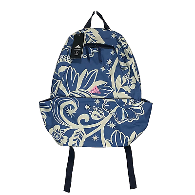 #ad Adidas x FARM Floral Backpack NWT Blue White Lightweight Sustainable $39.99