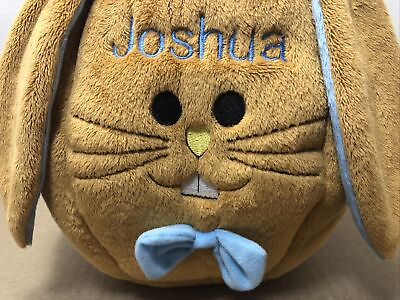 #ad Plush Bunny Soft Personalized Easter Basket For Little Boy Embroidered JOSHUA $3.91