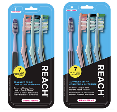 #ad Reach Advanced Design Toothbrush Firm Bristles 7 Count Value Pack 2 Packs $20.00