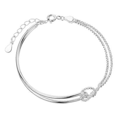 #ad Trendy Knot Bracelet for Women Girls Elegant Silver Color Bracelets Bangle $7.42