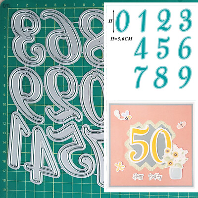 #ad Numbers 0 9 Metal Cutting Dies Card DIY Cuts Stencils Scrapbooking Paper Crafts $13.39