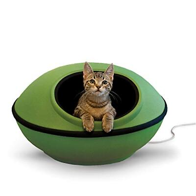 #ad Mod Dream Pod Pet Bed Big Cat Cave for All Cat Sizes and Green Black Heated $119.00