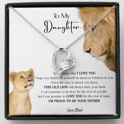 To My Daughter Necklace Xmas Gift For Daughter From Dad Daughter Father Lion $43.99