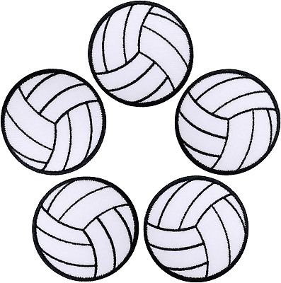 #ad 5 PCS Volleyball Ball Iron on Patch for Clothing Saw On Iron on Embroidered Patc $7.99