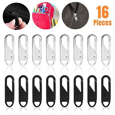 #ad 16PCS Zipper Fixer Repair Pull Tap Replacement Kit For Luggages Boots Bags Pants $9.98