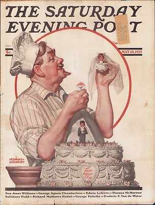 #ad MAY 30 1925 Baker amp; His Wedding Cake SATURDAY EVENING POST COVER ONLY $69.95