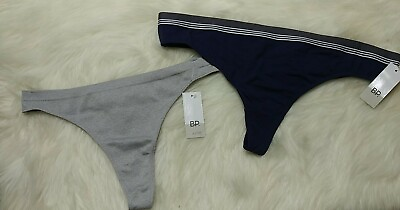 #ad BP Nordstrom Size XL Thong Panties Women#x27;s 2 Pair Gray Blue $8.67