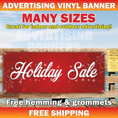 #ad Holiday Sale Advertising Banner Vinyl Mesh Sign Merry Christmas Xmas New Year $219.95