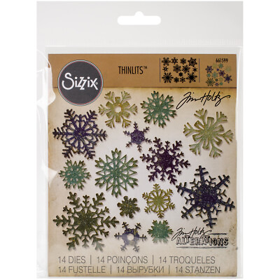 #ad Sizzix 661599 Thinlits Dies 14 Pkg By Tim Holtz Mini Paper Snowflakes $20.19