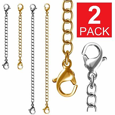 #ad #ad 2 Pack Extender Safety Chain Extender Necklace Bracelet Lobster lock 3quot; or 6quot; $4.55