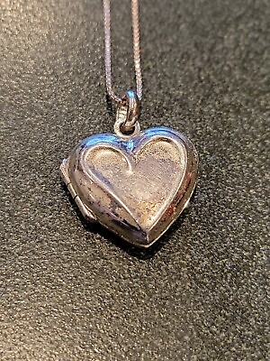#ad BEAUTIFUL 925 STERLING ITALIAN SILVER HEART LOCKET MOTHER DAUGHTER FRIEND 18quot; $19.95