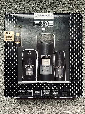 #ad AXE Black 3 Piece Bonus Gold Deodorant Spray Body Wash Gift Pack Collection $20.00